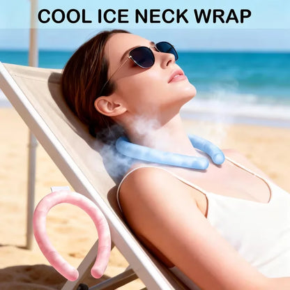 Summer cooling neck with ice neck cooler, portable ice collar