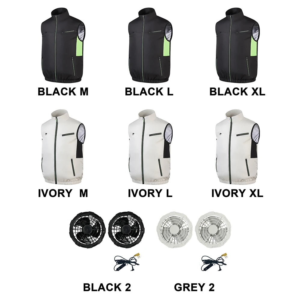Cooling Vest Ice Fan Vest Heat Resistant Air Conditioner