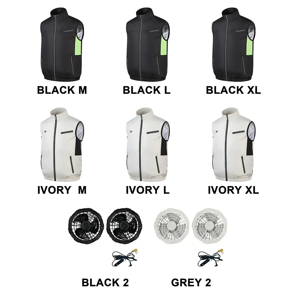 Cooling Vest Ice Fan Vest Heat Resistant Air Conditioner