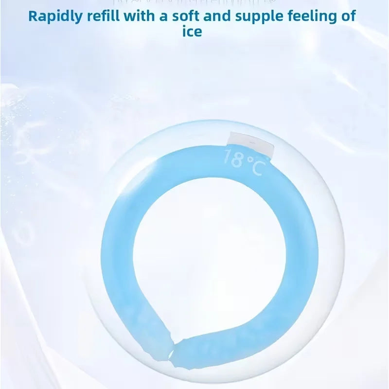 Summer cooling neck with ice neck cooler, portable ice collar