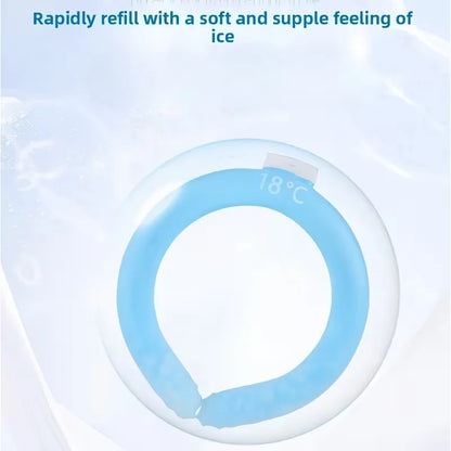 Summer cooling neck with ice neck cooler, portable ice collar