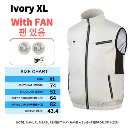 Cooling Vest Ice Fan Vest Heat Resistant Air Conditioner