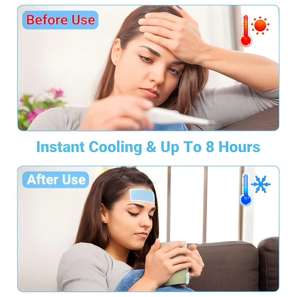 Multi-Purpose Cooling Patches, Instant Cool Down for Fever