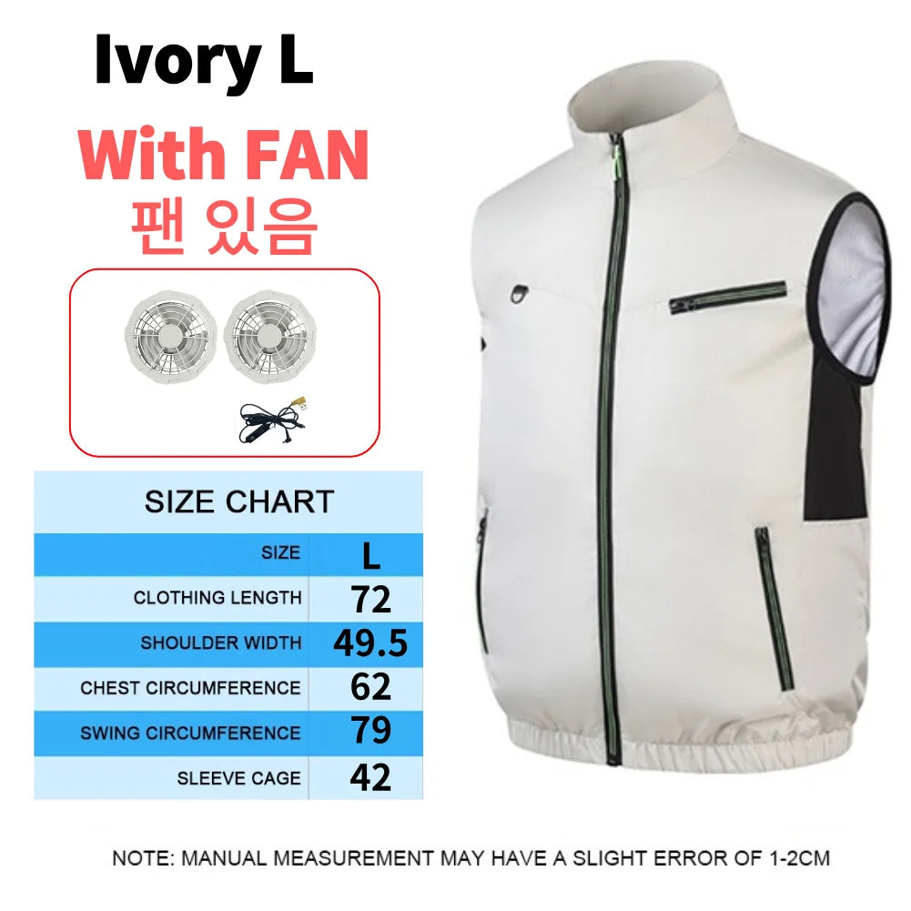 Cooling Vest Ice Fan Vest Heat Resistant Air Conditioner