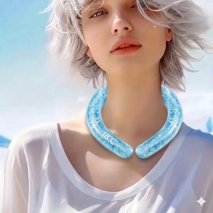 Summer cooling neck with ice neck cooler, portable ice collar