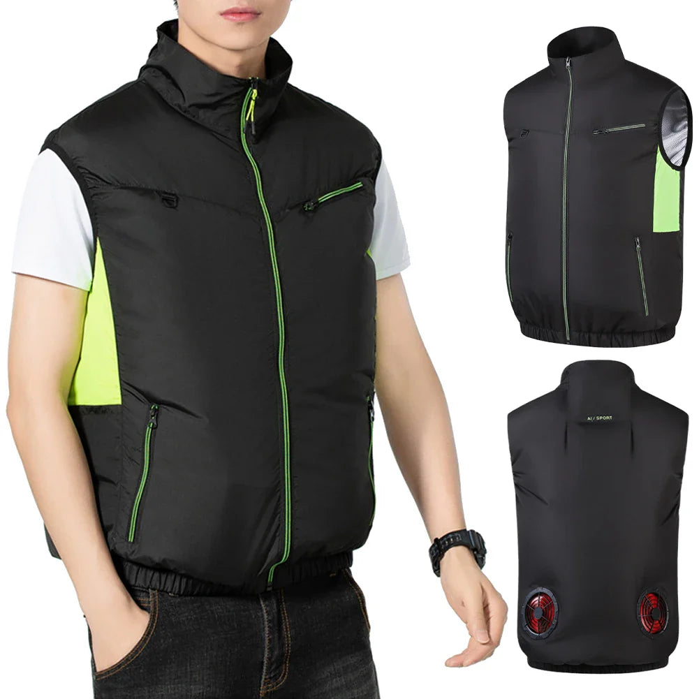 Cooling Vest Ice Fan Vest Heat Resistant Air Conditioner