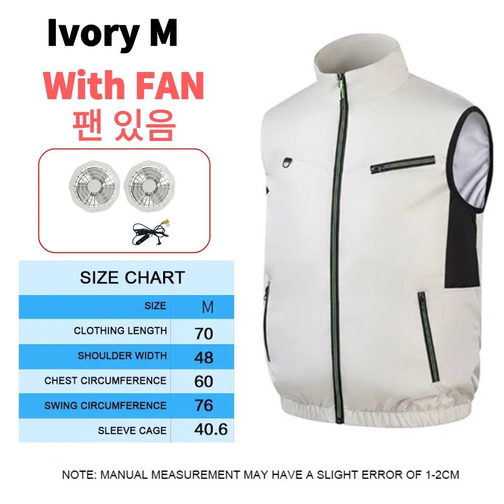 Cooling Vest Ice Fan Vest Heat Resistant Air Conditioner